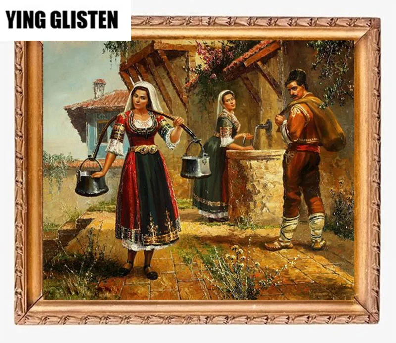 Ying Glist5D'ranch countryside landscape Retroɽiamond Painting Embroidery Rhinestones Full Mosaic Cross Stitch Home Decoration | Дом и