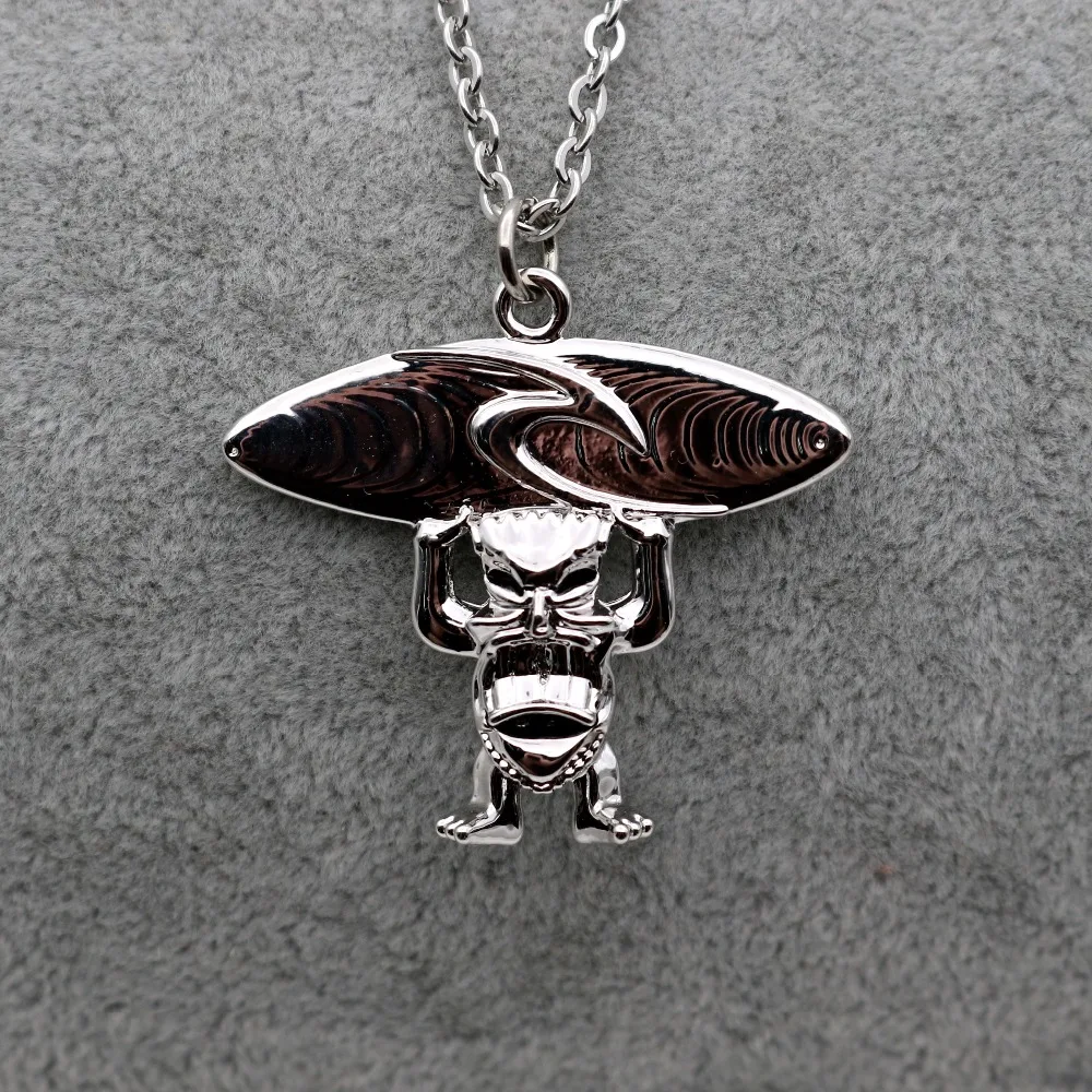 Surfboard Sea Wave Design Summer Sporty Pendant Necklacein Pendant