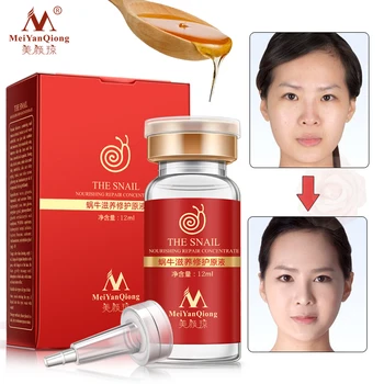 

2pcs Snail 100% pure plant extract Hyaluronic acid liquid whitening blemish serum ampoules anti-acne Rejuvenation Serum