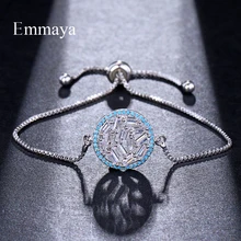 EMMAYA простой круглый регулируемый браслет для женщин Серебряный цвет кристалл браслет Pulseira Feminina Мода