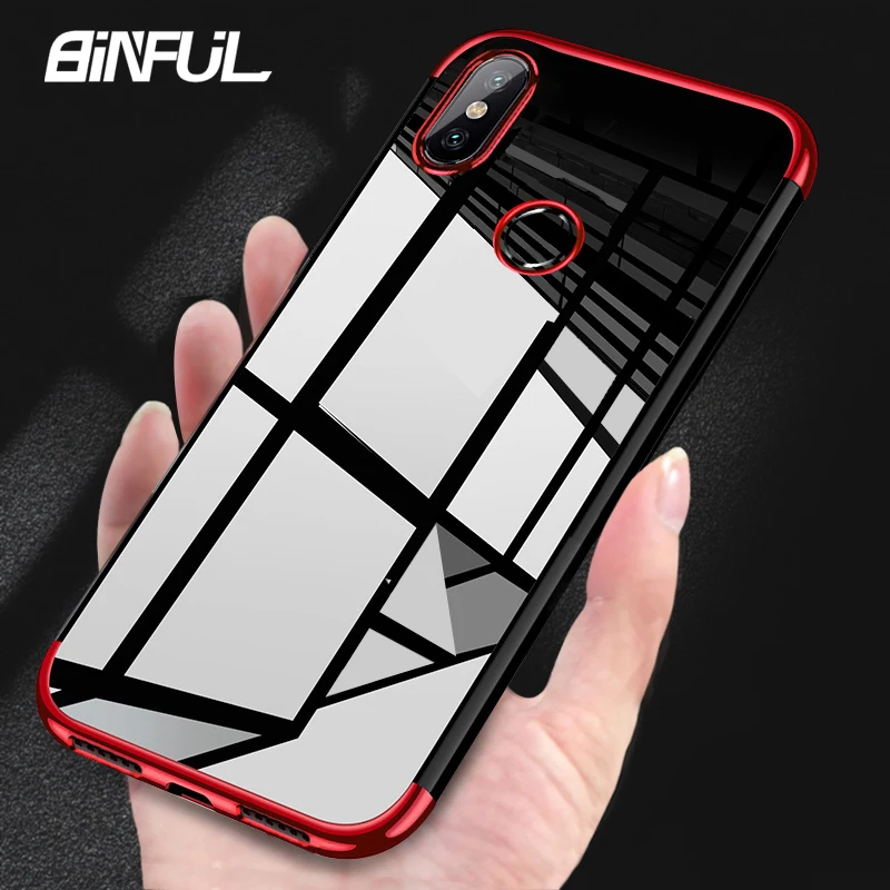 

Xiaomi Mi A2 Lite Case Cover Transparent Plating TPU Soft Back Cover For Redmi 6 Pro Note 6Pro Mi A2Lite 6A 6X Case Phone Coque