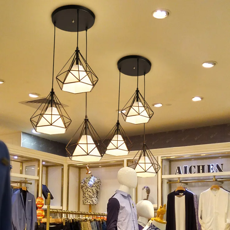 Современный подвесной светильник в скандинавском стиле, подвесной светильник в металлической клетке, тканевый абажур, цветной, светильник для дома, ресторана, магазина, украшения