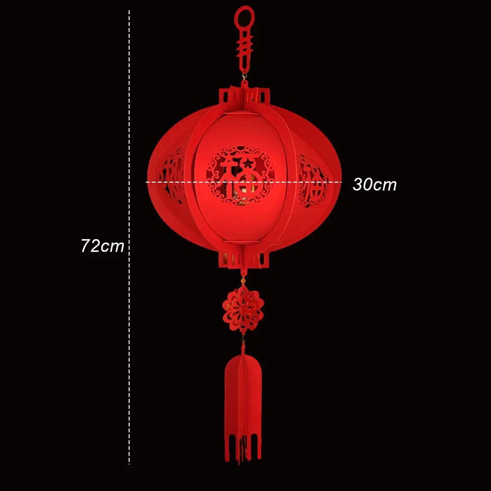 Китайские Красные фонари-украшения для дома из нетканого материала 30 см, традиционный подарок на удачу