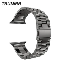 Ремешок из нержавеющей стали для iWatch Apple Watch 38 мм 40 мм 42 мм 44 мм серия 5 4 3 2 1 ремешок спортивный браслет ремешок черный серебристый