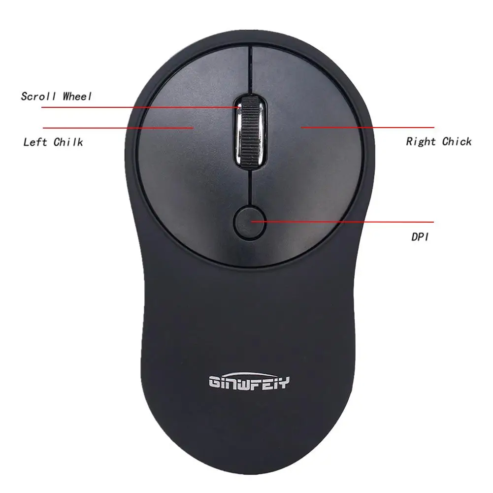 Беспроводная эргономичная компьютерная мышь GINWFEIY W10 2 4 ГГц кнопки Usb для ноутбука