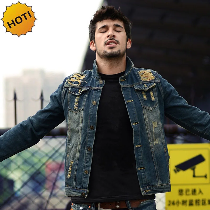 biker style denim jacket