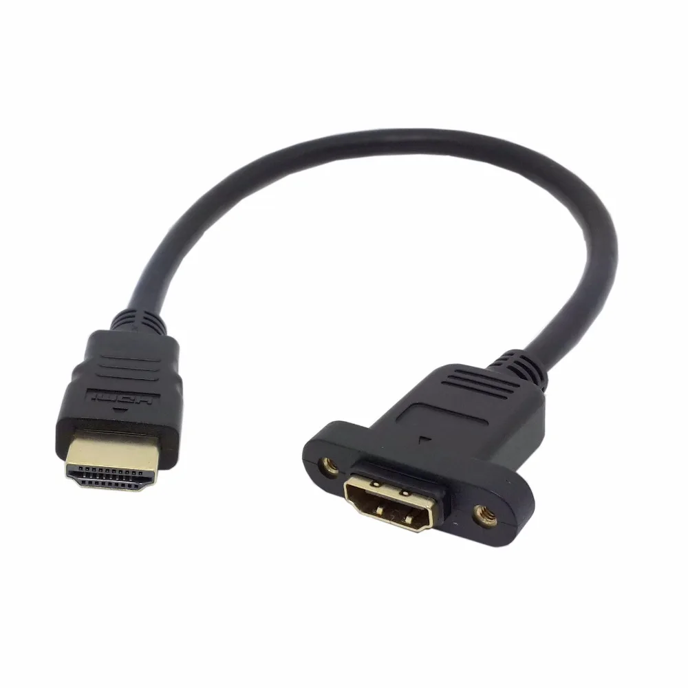HDMI 1,4 19pin мужчина к hdmi Тип Женский удлинитель с отверстием под винт 30 см