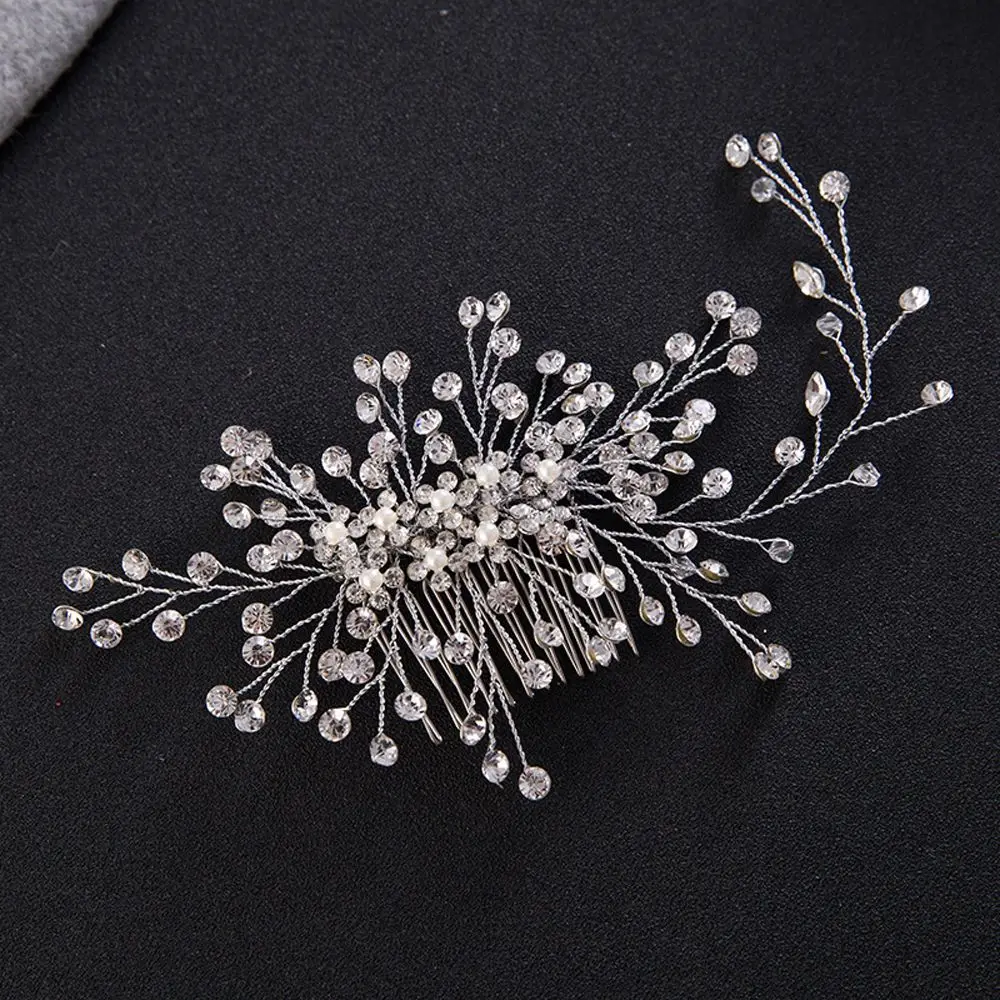 

1 Pcs Fashion Bride Crystal Hair Comb Wedding Party Prom Floral Headdress Romantic Handmade Headpiece Jewelry Hair Accessories