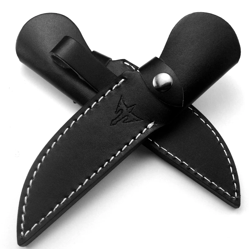 

Black first layer of leather Cowhide Straight knife case sheath Knife cover