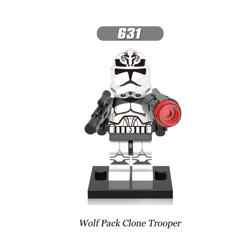 

Single Sale Super Heroes Star Wars 631 wolf pack clone trooper Building Blocks Figure Bricks Toys gift Compatible Legoed Ninjaed