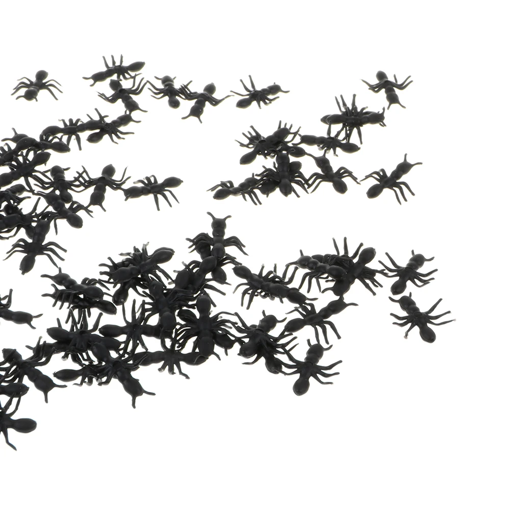 100 Pcs Plastic Fake Ants Insect Figures, Children Joke Prank Toys, Halloween Party Supplies