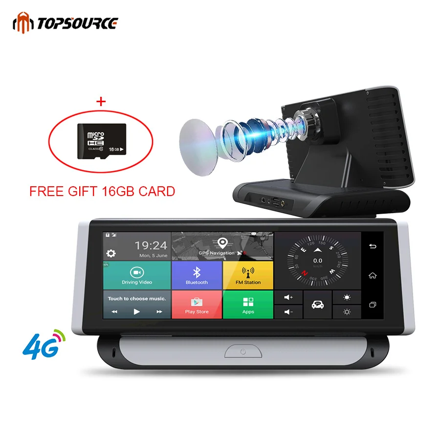 

TOPSOURCE DVR Car GPS Camera 7.84" 4G ADAS GPS Navigation HD 1080P Android 5.1 Video Recorder Dual Lens Bluetooth Camera 1G RAM