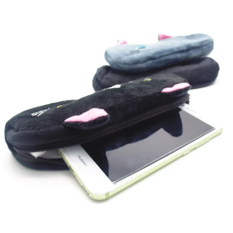 Plush Pencil Case School Supplies For Girls Stationery Office Cute Kawaii Cartoon Cat Pen Bag pouch kits Kids Gift Makeup bag (12)