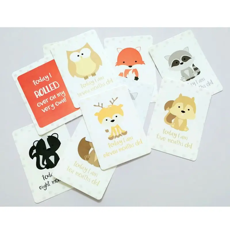 24Pcs/Set For Memory Baby Pregnant Women Monthly Photograph Cards Fun Month Milestone Cards 24Pcs/Set For Memory Baby Pregnant Women Monthly Photograph Cards Fun Month Milestone Cards