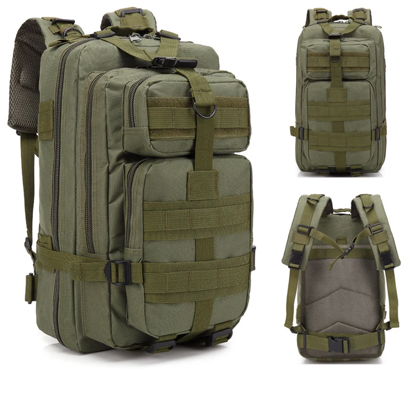 25л Военный Тактический Рюкзак Molle, рюкзак для путешествий, для спорта на открытом воздухе, кемпинга, туризма, выживания, камуфляжная Сумка для страйкбола, Охотничья сумка - Цвет: Армейский зеленый