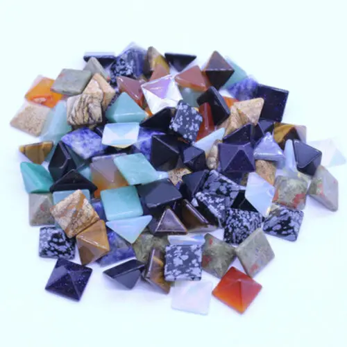 

Set of 10 Chakra Pyramid Stone Set Crystal Healing wicca NATURAL spirituality