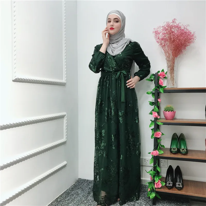 

Luxury Muslim Lace Embroidery Robe Gowns Jubah Middle East Eid Ramadan Islamic Bronzing Abaya Full Dresses Cardigan KimonoLong