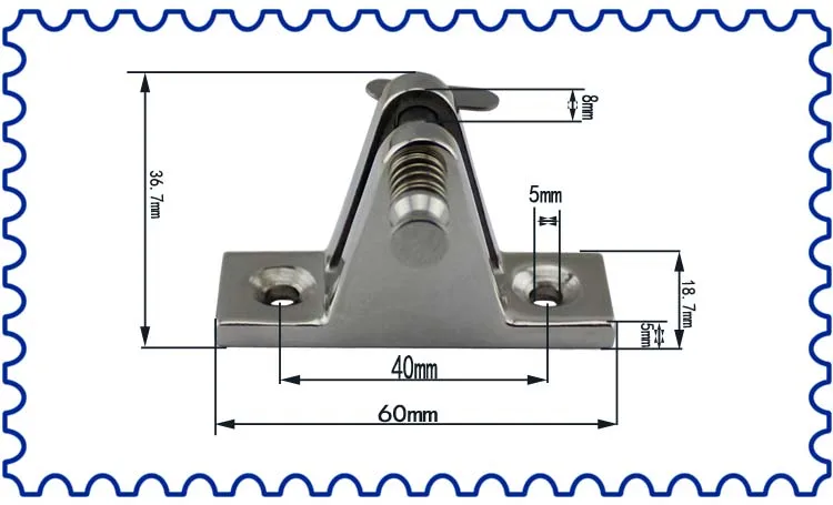 Нержавеющей морской Quick Release 90 Pin шарнира лодка Бимини сторона палуба шарнир 2 шт. 60*36,5*18,56 мм