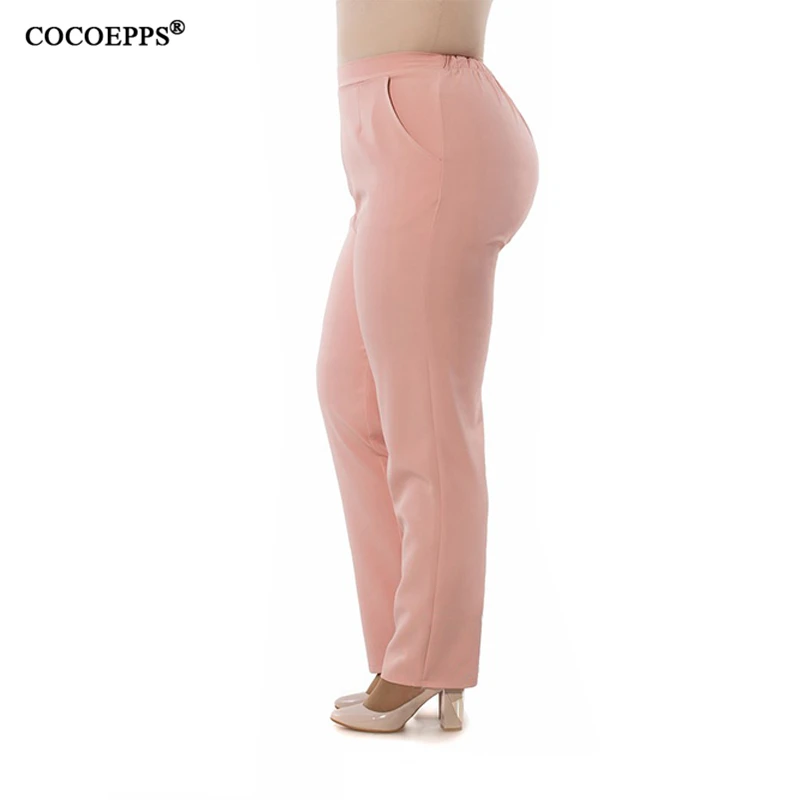 

2019 Spring Plus Size Casual loose Chiffon Pants Trousers Women Skinny 5XL 6XL black Casual Big Size Solid Long Pants High waist