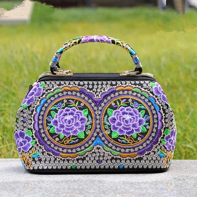الأزياء المطرزة الوطنية حقيبة يد للتسوق! لطيفة الأزهار التطريز سيدة أعلى-حقائب بيد كل مباراة خمر قماش الناقل