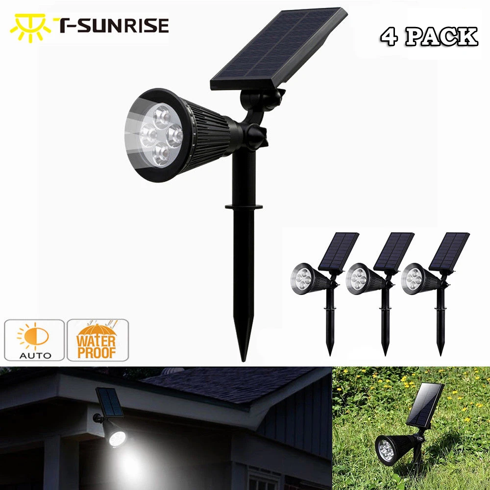 Movido a Energia Paisagem à Prova Luz da Em-terra Luz de Parede para Jardim ao ar Pack Ajustável Lâmpada Solar Levou d’ Água Livre 4
