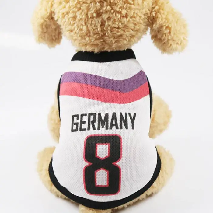 Спортивная футболка для домашних животных, одежда размера плюс, майка для собак с принтом футбольного матча, одежда для собак, костюм J2Y