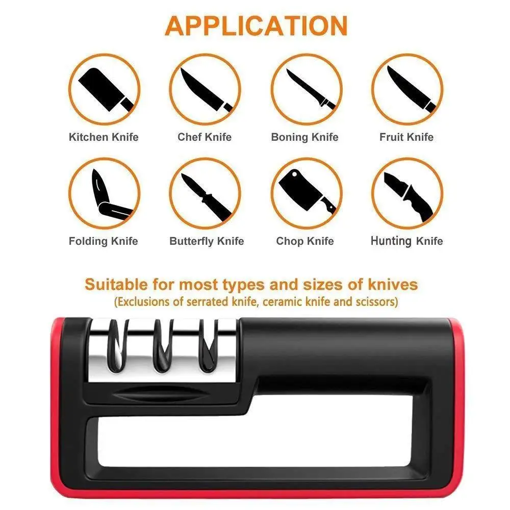 Профессиональная точилка для ножей, алмазная, быстрая, профессиональная, 3 ступени, точилка для ножей, инструменты для заточки камня