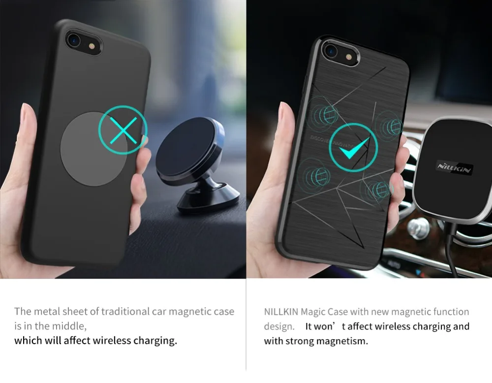 Чехол Nillkin Magic для iphone 8 Nilkin Qi, беспроводное зарядное устройство, чехол-приемник, чехол, зарядное устройство, передатчик для iphone 8(4,7 ''