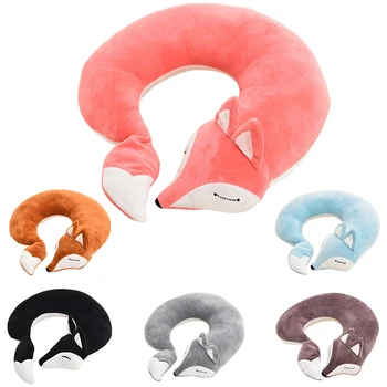 

Lovely Fox Animal Cotton Plush U Shape Neck Pillow Travel Car Home Pillow Nap Pillow Health Care with Eye Mask