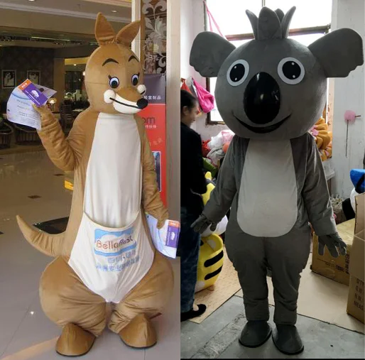 kangaroo Mascot koala Mascot Cartoon Apparel Birthday party Masquerade