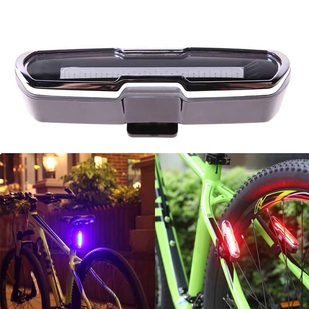 Clearance Portable 120LM USB Rechargeable COB LED Bicycle Tail Light Red Blue MTB Safety Warning Bicycle Rear Taillight Lamp Super Bright 17