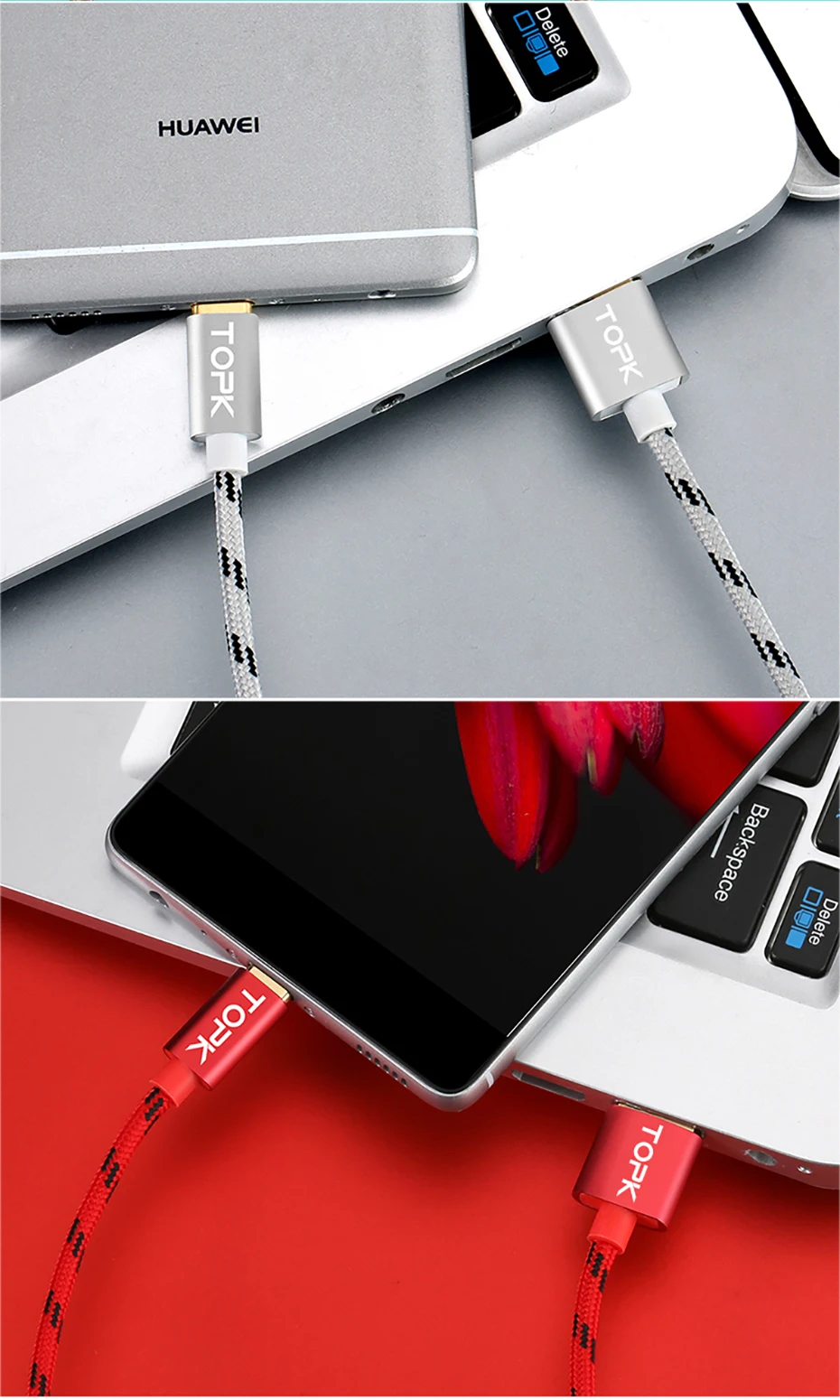 TOPK usb type-C кабель для Xiaomi Redmi note 7 передачи данных зарядный кабель type-C кабель usb c для samsung s8