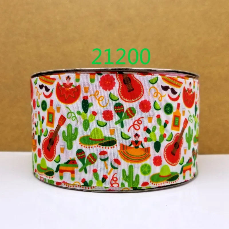 

Free shipping 50 yard cartoon printed grosgrain ribbon 21200