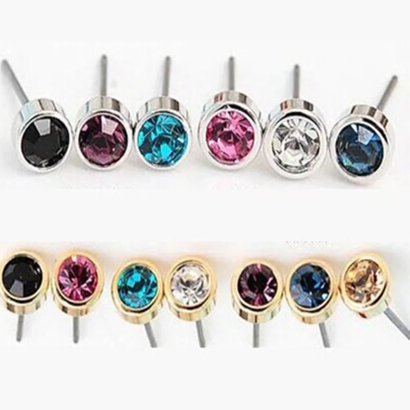 

Mini order $1) Hot sale fashion stud earrings lovely 8 color crystal earrings 4ED19