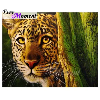 

Ever Moment Diamond Painting Handmade Leopard Tree Picture Of Rhinestone DIY Decoration For Home Diamond Embroidery Square 3F875