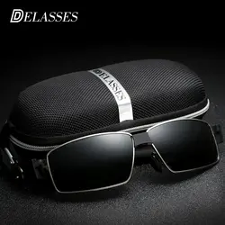 DELASSES Ретро Брендовая Дизайнерская обувь поляризованные солнцезащитные очки спортивные UV400 Квадратные Солнцезащитные очки Для мужчин