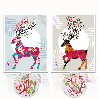 

DIY 5D Sale Diamond Embroidery, Diamond Mosaic, Special Shaped, Cartoon Sika Deer, Diamond Painting, Cross Stitch,3D, Decoration