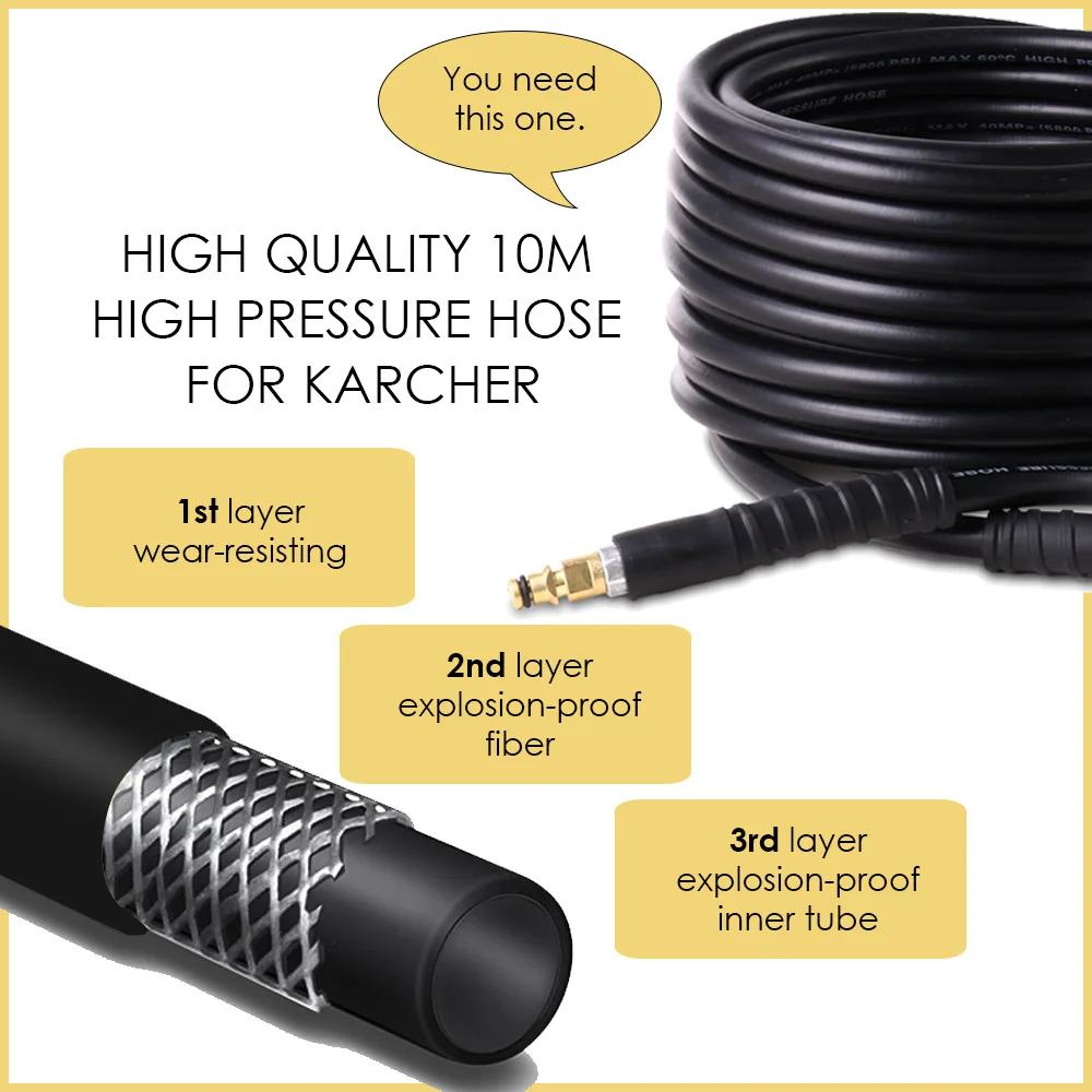 10 метров мойка высокого давления очистки воды шланг для Karcher K2 K3 K4 K5 K6 K7 очиститель высокого давления