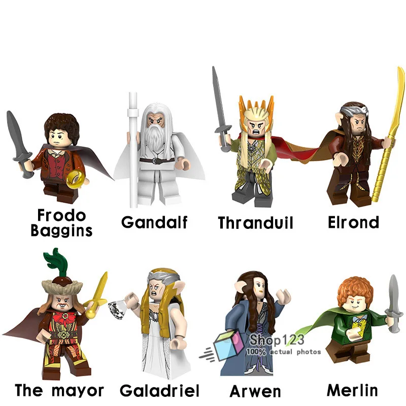 

Single The Lord of the Rings Gandalf Thranduil Elrond Galadriel Merry Arwen Building Block Model Bricks Kits Toys PG8148