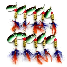 10pcs Fishing Lure Bass Spinner Spoon Jerk Baits Fish Hooks Metal Vib Lure Tackle Freshwater Lures Trout 6G/6.5CM