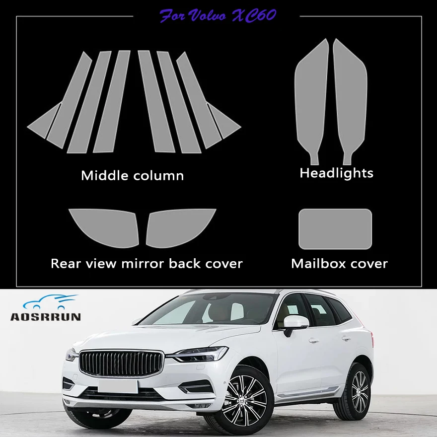 For Volvo XC60 TPU transparent protective film Middle column film External panel film Car Accessories