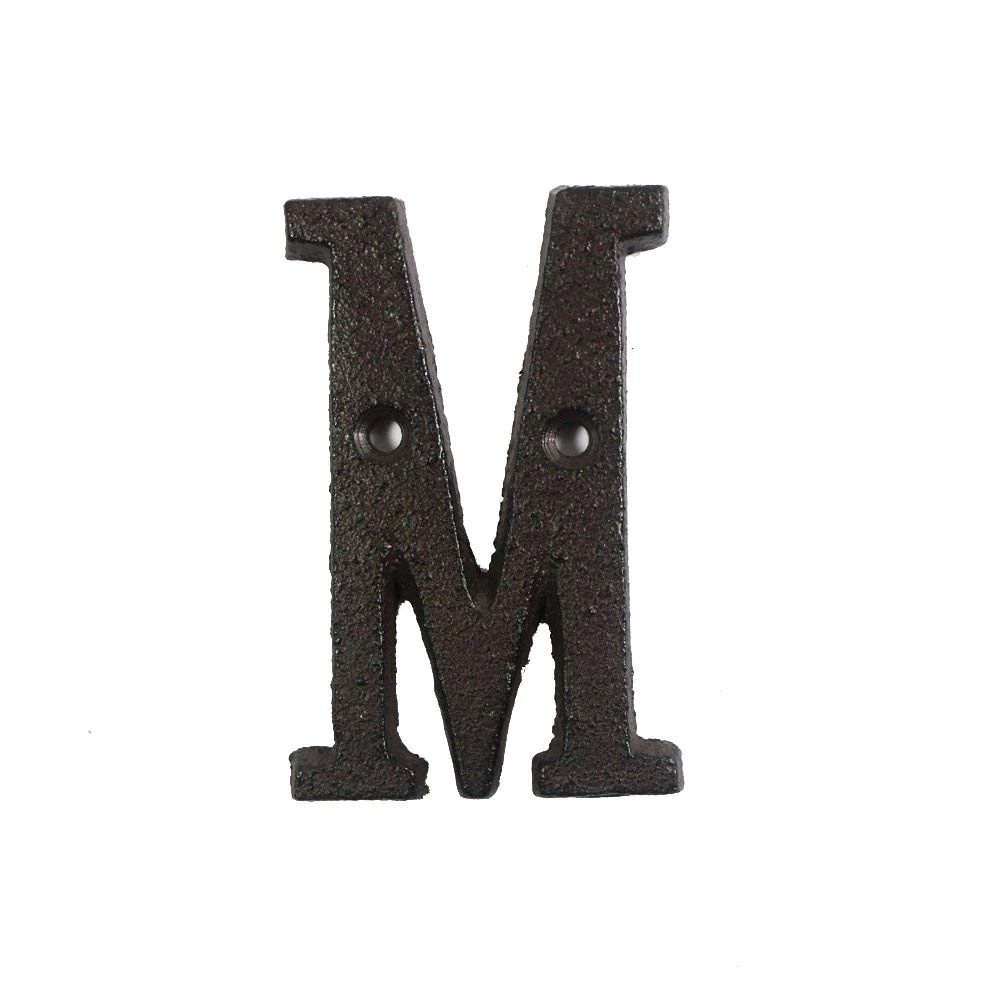 Домашнее украшение самодельная буква символ знак металл, сердечки буквы цифры чугунное украшение дом знак для двери кафе стена - Цвет: M