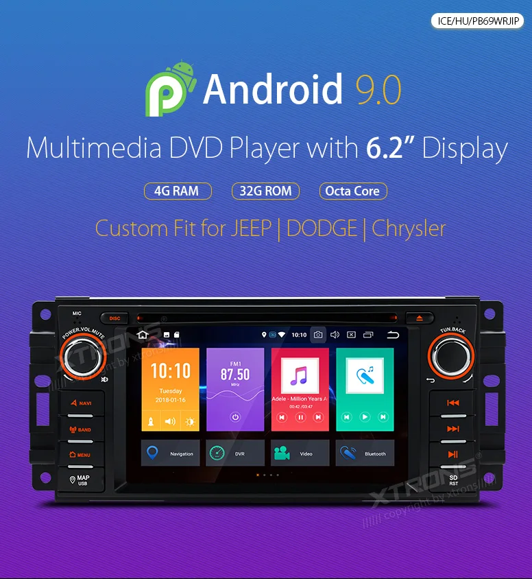 Best 6.2" Android 9.0 OS Car DVD Multimedia Navigation GPS Radio for Dodge Caliber 2009-2011 & Journey 2009-2011 & Dakota 2005-2011 1