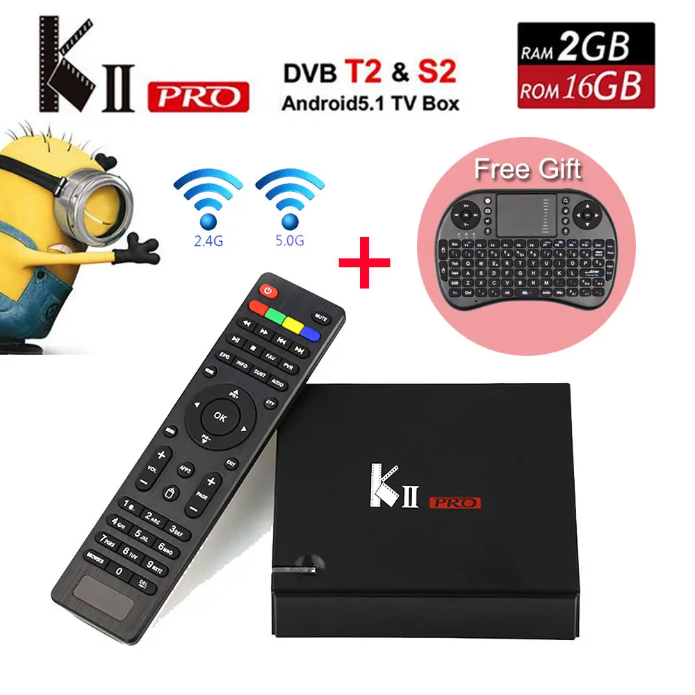 KII Pro 5pcs Android 7.1 TV Box 2GB/16GB DVB-S2/ DVB-T2 Kdi Pre-installed Amlogic S905D Quad-core Smart Media Player
