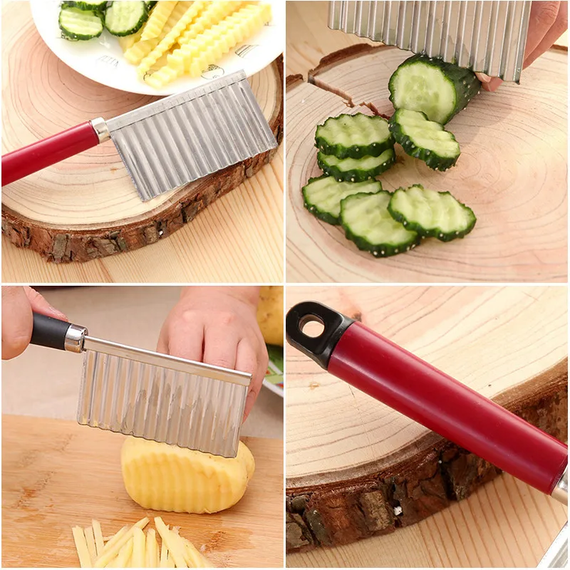 Для волнистой нарезки картофеля инструменты для приготовления пилинга кухонные ножи Аксессуары кухонные гаджет для овощей и фруктов из нержавеющей стали