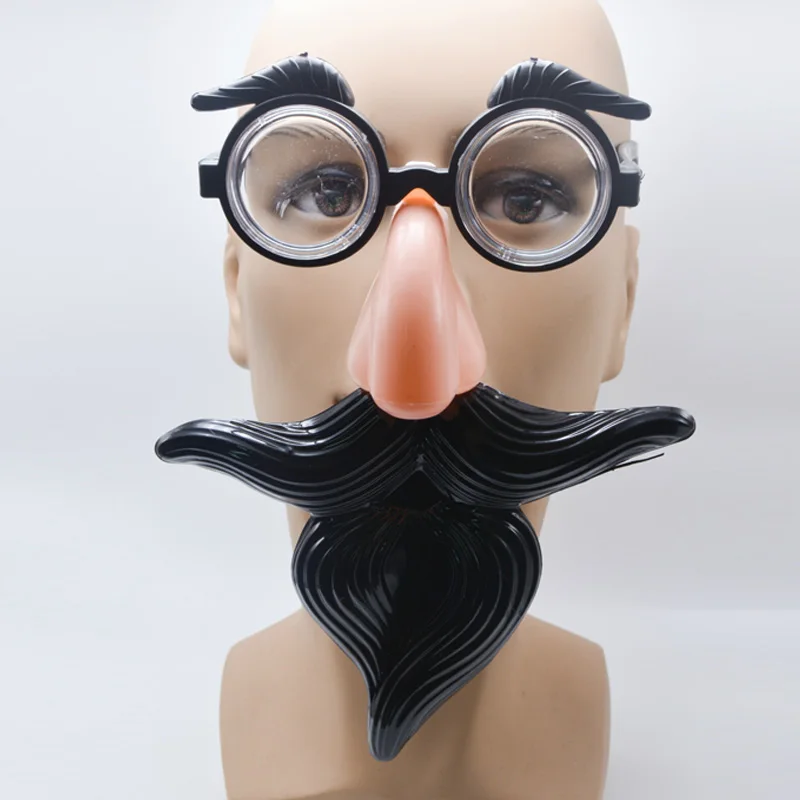 

Fake Nose Eyebrow Mustache 1Pcs Disposable Props Clown Fancy Dress Up Fun Halloween Costume Props Party Favor Glasses