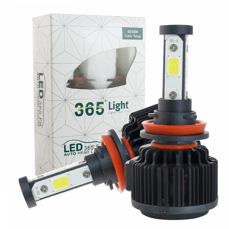 

4side H4 H7 H11 H1 H3 9005 9006 COB Car LED Headlight Bulbs Hi-Lo Beam 72W 8000LM 6500K Auto Headlamp Fog Light Bulb DC12v 24v