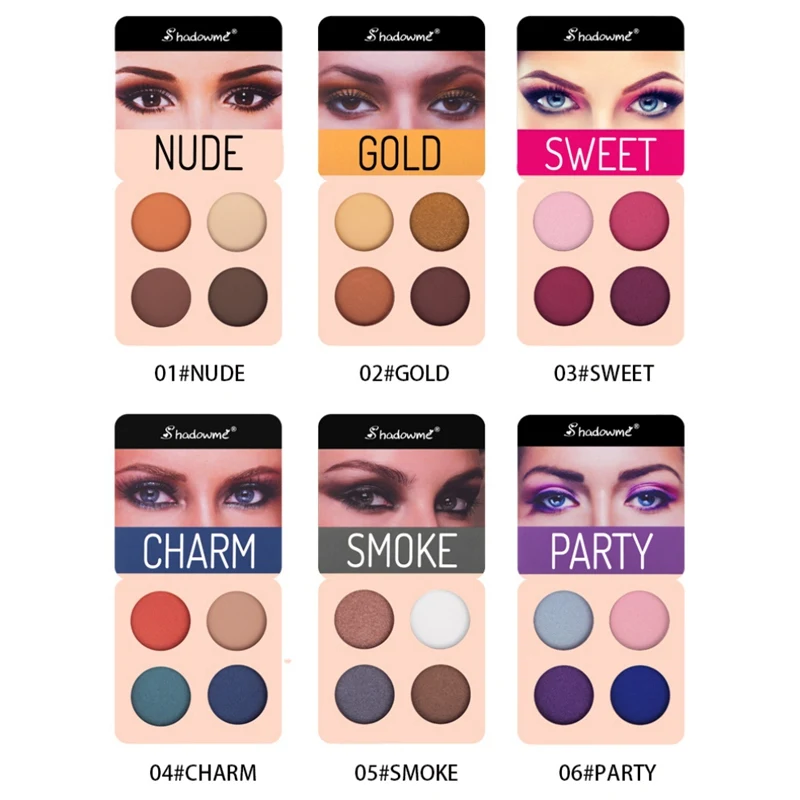 

4 Red Wine Eyeshadow Palette Calendered Shimmer Matte Waterproof Long Lasting Eye Shadow Powder Cosmetics Beauty Makeup