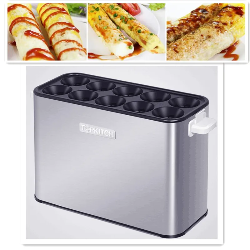 

220V/1400W New Commercial Electric Egg Roll Machine Egg Sausage Maker Hot Dog Machine Egg Hamburger Maker For Breakfast