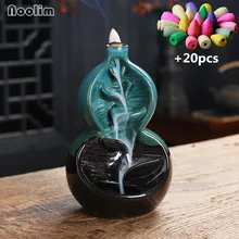 Керамический обратный поток кадильница, ароматическая терапия лампа для ладана держатель домашний офисный Декор Украшение+ 20 шт./набор, пирамидки благовоний